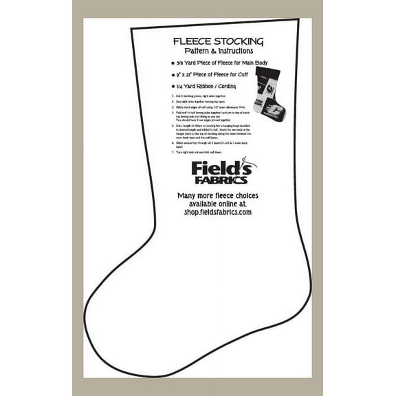 Fleece Stocking Christmas Stockings Pattern & Instructions for Fleece Prints and Solids