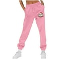 thumbnail image 1 of Fleece Sweat Pants for Womens Straight Legs Winter Sweatpants Ndbuld Women Casual Trousers And Trousers Plus Velvet Running Fitness Sports Pants Pink S, 1 of 8