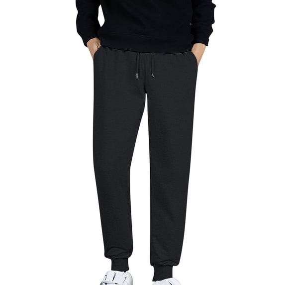 Fleece Sweatpants for Men Drawstring Elastic Waist With Pocket Sweatpants Straight-Leg Cotton Slim Pants