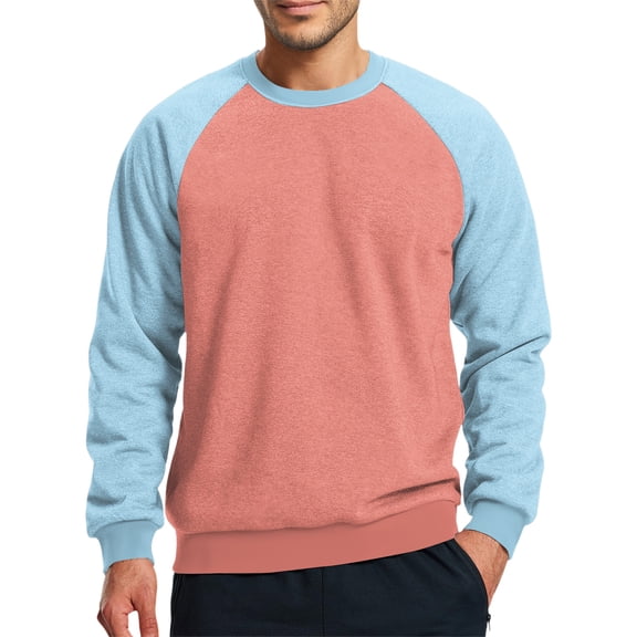 Fleece Sweatshirt Men Heavyweight Long Sleeve Big and Tall Sweatshirts Warm Crewneck Winter Sweatshirts Basic Fashion Sweatshirts for Men