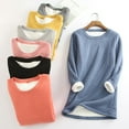 thumbnail image 1 of Fleece Sweatshirt Women Thick Warm Crew Neck Velvet Long Sleeve Shirts Casual Tunic Tops Lightweight Pullover Sweatshirts, 1 of 3