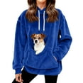 thumbnail image 1 of Fleece Sweatshirts Women Winter Hoodie With Kangaroo Pockets And Cat Carrier Pouch Dog Sweatshirt For Pet Mistress Warm Royal Blue XL, 1 of 5