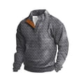 thumbnail image 1 of Fleece Sweatshirts for Men 2025 Fall Winter Long Sleeve Color Block Stand Collar Sweatshirt Pullover Tops Gray XXL, 1 of 6