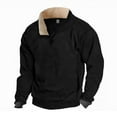 thumbnail image 1 of Fleece Sweatshirts for Men No Hood Long Sleeve Shirts with Zipper Mock Neck Mens Casual Solid Color Pullover Thermal Warm Sherpa Sweatshirt Tops, 1 of 8