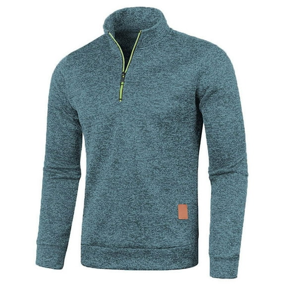 Fleece Sweatshirts for Men Pullover Big & Tall M-5XL Half Zipper Stand Collar Plus Size Casual Long Sleeve Warm Sherpa Outerwear Sweatshirt