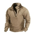 thumbnail image 1 of Fleece Sweatshirts for Men Stand Collar 1/4 Zip Pullover Sweatshirt Bog and Tall Military Long Sleeve Shirts, 1 of 3
