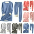 thumbnail image 1 of Fleece Sweatsuit 2 Piece Women Warm Sherpa Lined Crewneck Sport Sweatshirt Pullover and Sweatpants Tracksuit Outfit Loungewear, 1 of 6