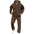 thumbnail image 1 of Fleece Sweatsuits for Men 2 Piece Tracksuit Sets Full Zip Up Hoodies Jacket Athletic Jogger Sweatpants Casual Fall Sport Outfits, 1 of 5