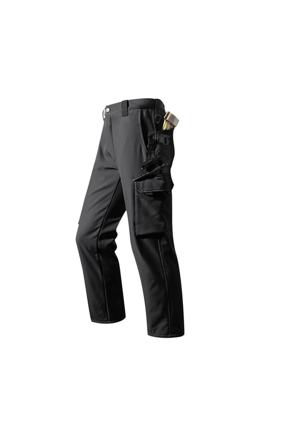Fleece Tactical Pants for Men Ripstop Construction Work Pants Winter Thermal Ski Hiking Outdoor Pants with Multi Pockets