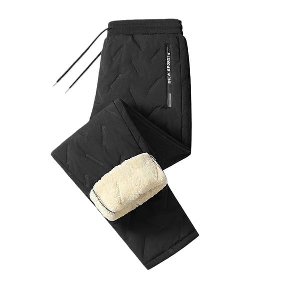 Fleece Thermal Pants – Unisex Thermal Warm Jogger Pants, Soft Fleece Lining, Lightweight Breathable, Adjustable Drawstring, Zippered Pockets