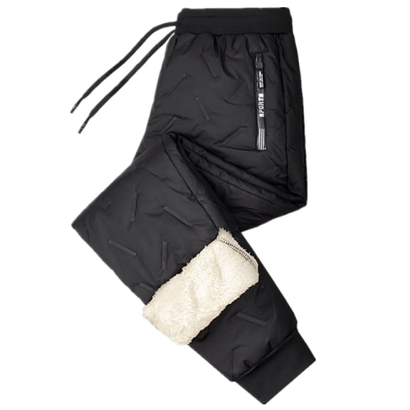 Fleece Thermal Pants Unisex Waterproof, Sherpa Lined Sweatpants for Winter Outdoor Activities