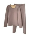 thumbnail image 1 of Fleece Thermal Underwear for Mens Snow Wear Baselayers Sets Long Sleeve Tops Legging 2 Piece Long Johns Khaki, 3XL, 1 of 6