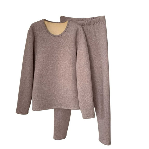 Fleece Thermal Underwear for Mens Snow Wear Baselayers Sets Long Sleeve Tops Legging 2 Piece Long Johns Khaki, XXL