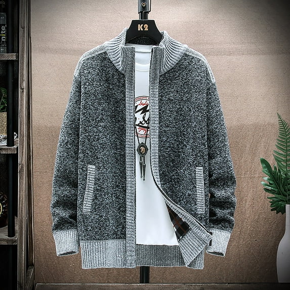 Fleece Thicken Jacket for Women Zip up Coat Long Sleeve Lapel Jacket Color Block Outerwear with Pockets