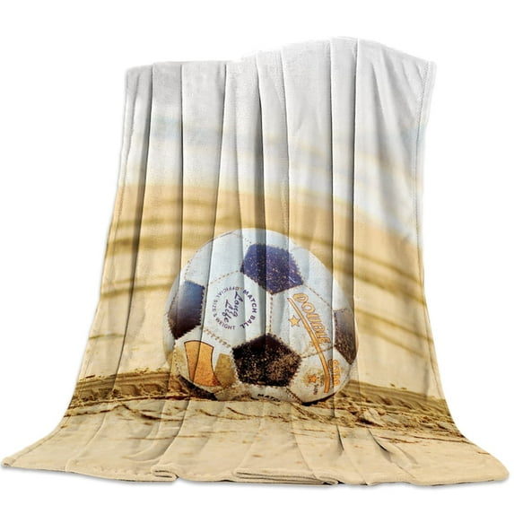 Fleece Throw Bed Blanket Lightweight Super Soft Cozy Football Field Plant Grass Sport Size Blanket Gift for Adults Kids