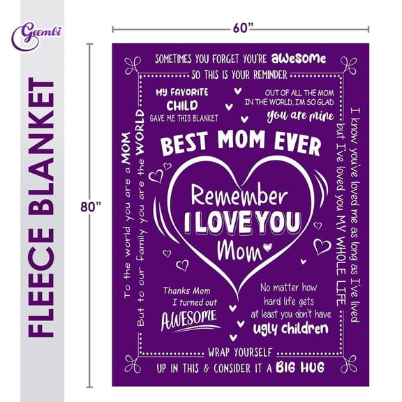 Fleece Throw Blanket 60x80 – Heartfelt Gift for Mom from Daughter, Son, Bonus Mom, Mother-in-Law | Inspirational Blanket for Women | Perfect Birthday Gift, Christmas Gift, Xmas Gift, Mother’s Day