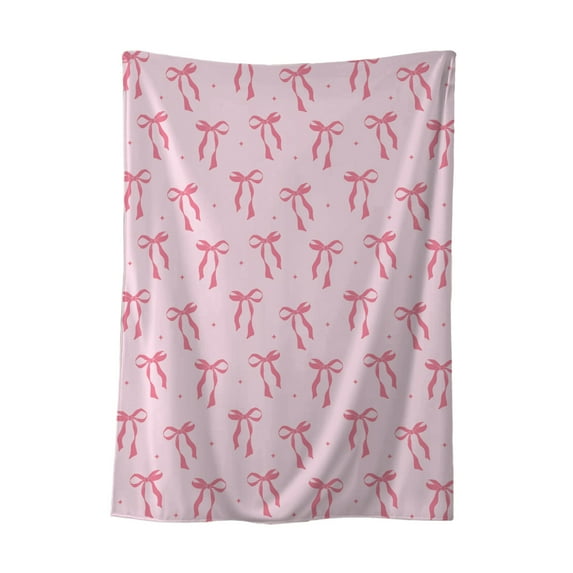 Fleece Throw Blanket with Bow Design, 70x100cm Breathable and Fuzzy All-Season Blanket for Couch, Bed, and Home Decor, Machine Washable for Easy Care and Perfect for Office, Travel, or Lounging