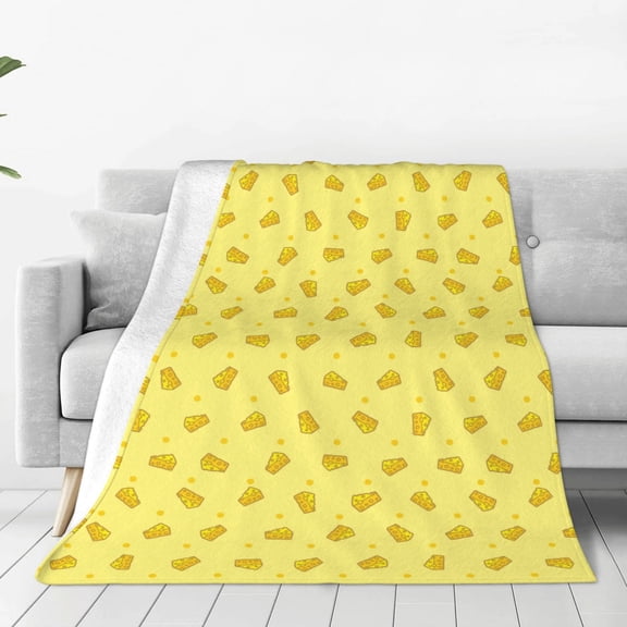 Fleece Throw Blanket Cheese 1 Print Reversible Plush Fluffy Large Big Blanket for Sofa Couch Bed-40"x30"