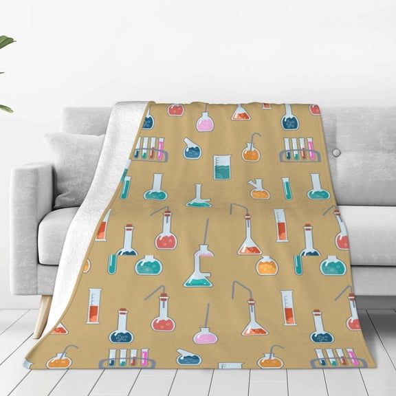 Fleece Throw Blanket Chemistry Class Print Reversible Plush Fluffy Large Big Blanket for Sofa Couch Bed-40"x30"