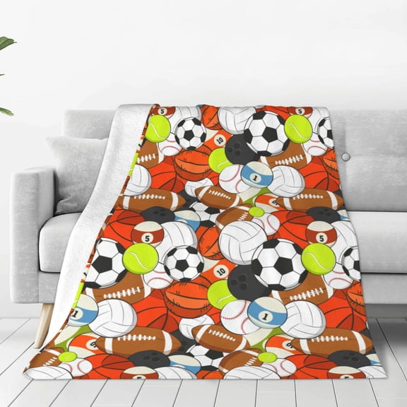 Fleece Throw Blanket Colorful Balls Print Reversible Plush Fluffy Large Big Blanket for Sofa Couch Bed-40"x30"