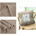 thumbnail image 1 of Fleece Throw Blanket for Couch or Bed - 3D Fleece Patchwork Pattern Jacquard Decorative Blankets - Cozy Soft Lightweight Fuzzy Flannel Blanket Suitable for All Seasons(50"×60",Beige), 1 of 8