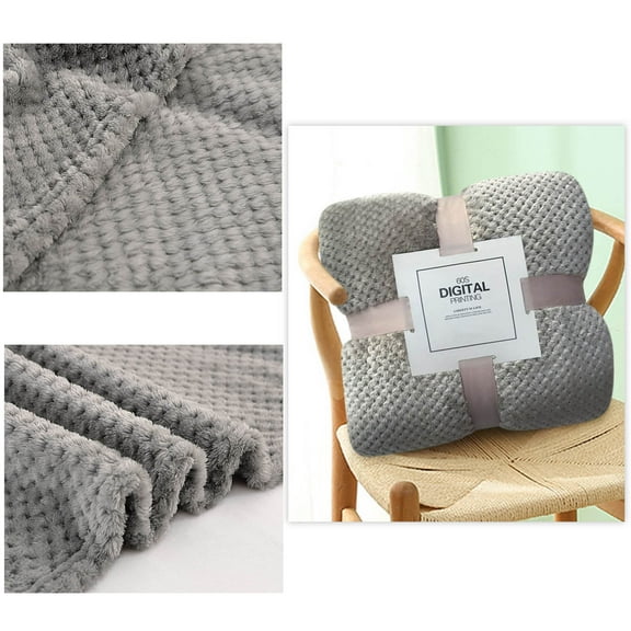 Fleece Throw Blanket for Couch or Bed - 3D Fleece Patchwork Pattern Jacquard Decorative Blankets - Cozy Soft Lightweight Fuzzy Flannel Blanket Suitable for All Seasons(50"×60",Beige)