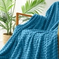thumbnail image 1 of Fleece Throw Blanket for Couch Bed,3D Imitation Turtle Shell Jacquard Decorative Blankets,Cozy Soft Lightweight Fuzzy Flannel Blanket Suitable for All Seasons,Velvet Decorative Bed Blanket,100x70cm, 1 of 9