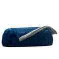 Fleece Throw Blanket for Couch & Bed, Soft Fuzzy Plush Queen Size Navy