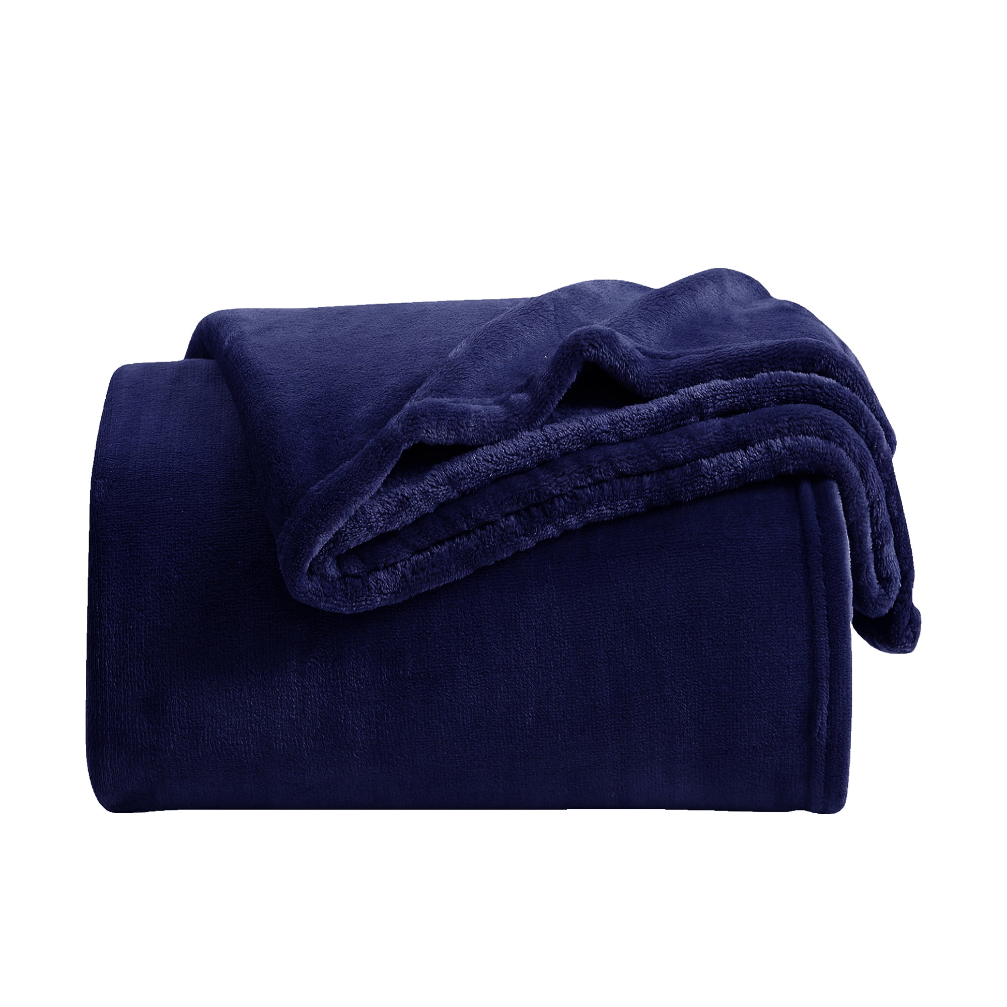 Fleece Throw Blanket for Couch & Bed, Soft Fuzzy Plush Throw Size Navy ...