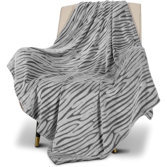 Fleece Throw Blanket for Couch Fuzzy Giraffe Decor 3D Zebra Print Blanket Lightweight Cozy Comfy Super Soft Black and White Blanket for Bed,Sofa 260GSM (Black Zebra,50x60inches)