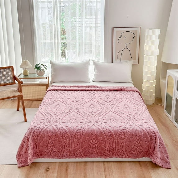 Fleece Throw Blanket for Couch Sofa, 800GSM Soft Warm Blankets, Decorative Lightweight Fleece Blankets for Women Men Gifts, Throws with Stripes for Room Bed Decor, 150x200 cm