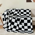 thumbnail image 1 of Fleece Throw Blanket for Couch Sofa Bed, Buffalo Plaid Decor Black and White Checkered Blanket, Cozy Fuzzy Soft Lightweight Warm Blankets for All Seasons, 1 of 6