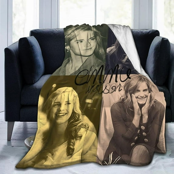 Fleece Throw Blanket for Couch Sofa or Bed, Emma Hai Watson Soft Fuzzy Plush Blanket, Luxury Flannel Lap Blanket, Super Cozy and Comfy for All Seasons 50x40 inch