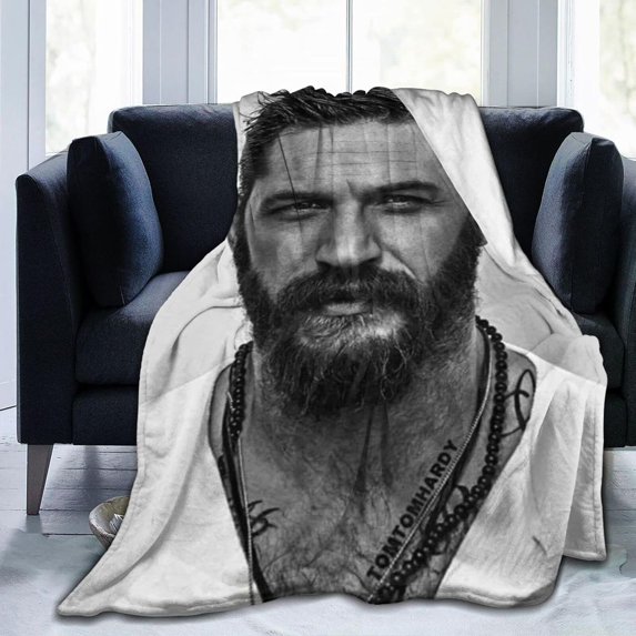 Fleece Throw Blanket for Couch Sofa or Bed, Tom Eddie Hardy Soft Fuzzy Plush Blanket, Luxury Flannel Lap Blanket, Super Cozy and Comfy for All Seasons 60x50 inch