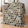 thumbnail image 1 of Fleece Throw Blanket for Couch Sofa, Fuzzy Soft Cozy Blankets and Throws Warm Lightweight Plush Lap Blanket for Women Men, 50 x 60 inches, Cute Cat Blankets, 1 of 6