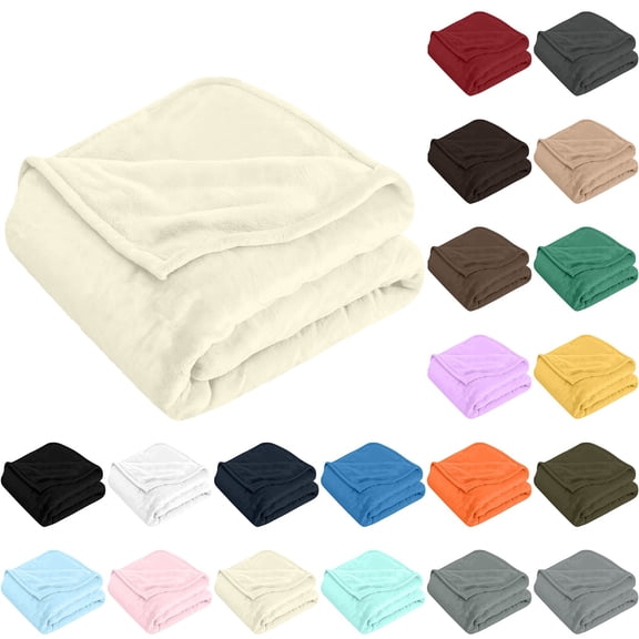 Fleece Throw Blanket for Couch, Super Soft Cozy Blankets, 59.06x47.24" Beige Blanket Lightweight Fuzzy Comfy Flannel Blanket Warm Plush for Sofa Bed Decor