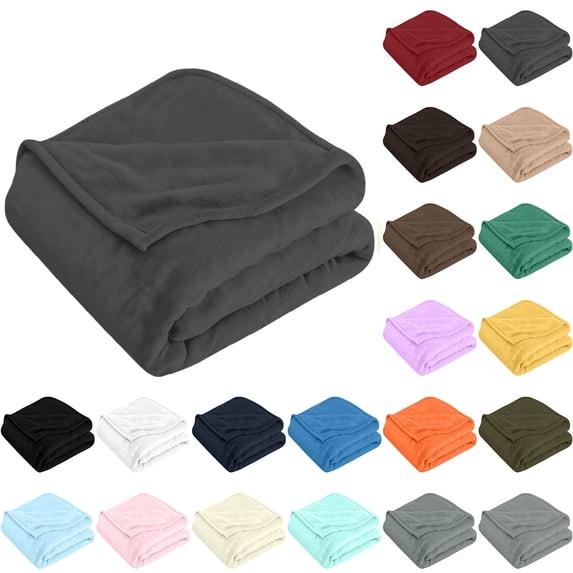 Fleece Throw Blanket for Couch, Super Soft Cozy Blankets, 59.06x47.24" Dark Gray Blanket Lightweight Fuzzy Comfy Flannel Blanket Warm Plush for Sofa Bed Decor