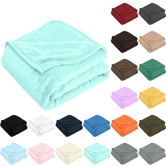 Fleece Throw Blanket for Couch, Super Soft Cozy Blankets, 59.06x47.24" Mint Green Blanket Lightweight Fuzzy Comfy Flannel Blanket Warm Plush for Sofa Bed Decor