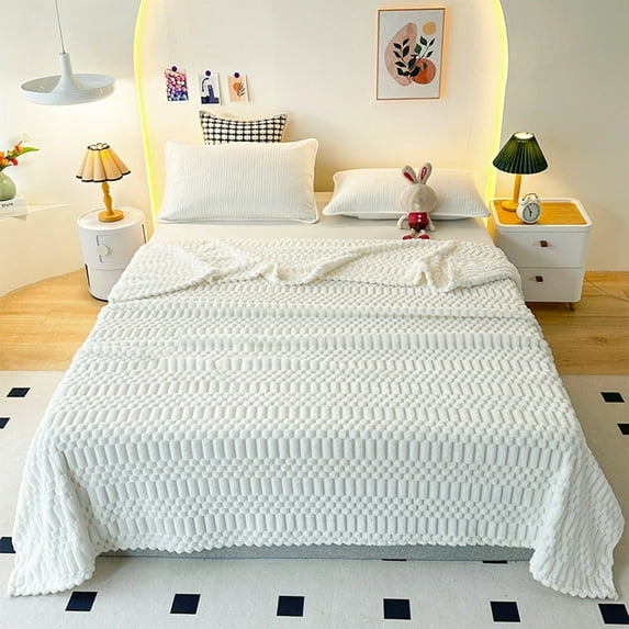 Fleece Throw Blanket, Cozy Fuzzy Blanket, Breathable Soft Blanket, Lightweight + Washable, for Couch & Bed, Home Decor & Office Use, All Seasons, Sofa Cover | Cozy Throws, Decorative Coverlet