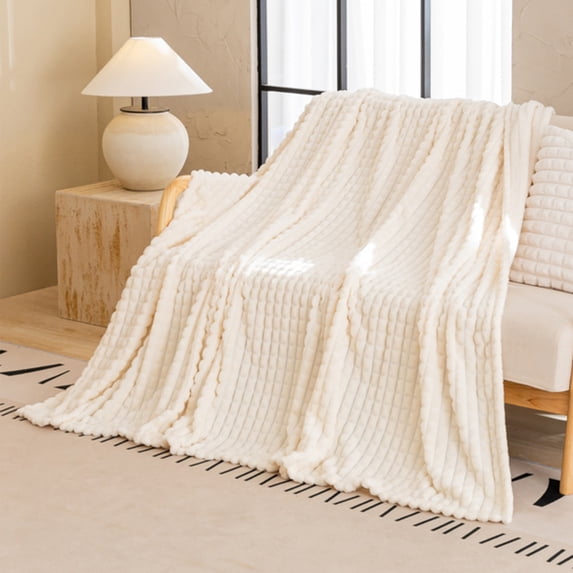 Fleece Throw Blanket Double Layer Thickened Soft Cozy Blanket for Couch Bed Sofa - Office Nap Blanket, Warm Winter Blanket for Indoor Home Use, Machine Washable, 39 x 59 Inches