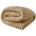 thumbnail image 1 of Fleece Throw Blanket, Faux Throw Blanket, Throw Blanket for Bed, Warm Throw Blanket, 40X28 Inch Thick Striped Flannel Fuzzy Plush Nap Blanket for Office, Travel and Daily Use, 1 of 5