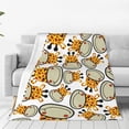 thumbnail image 1 of Fleece Throw Blanket Giraffes Head Print Reversible Plush Fluffy Large Big Blanket for Sofa Couch Bed-40"x30", 1 of 7