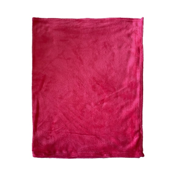 Fleece Throw Blanket, Plush Soft Blanket, Flannel Material, Warm and Cozy, for Bed, Sofa, and Travel, Rose Red, by FAJHHA