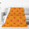 thumbnail image 1 of Fleece Throw Blanket Red Crab Print Reversible Plush Fluffy Large Big Blanket for Sofa Couch Bed-40"x30", 1 of 7