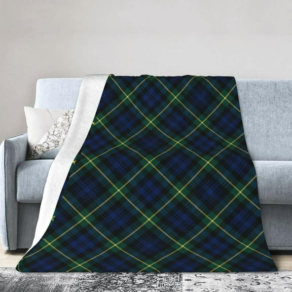 Fleece Throw Blanket,Scottish Tartan Plaid Super Soft Flannel Cozy Blankets, Lightweight Fuzzy Blankets for Couch Sofa Bed Office, Plush Blankets for All Season 50"x40"