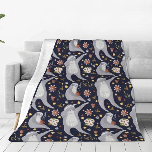 Fleece Throw Blanket Sloths Dancing Print Reversible Plush Fluffy Large Big Blanket for Sofa Couch Bed-40"x30"