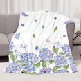 thumbnail image 1 of Fleece Throw Blanket Super Soft Warm Flannel Floral Child Blankets for Couch, Sofa Bed, Cozy,Fuzzy and Lightweight,Purple Hydrangea,40x50 Inches, 1 of 7
