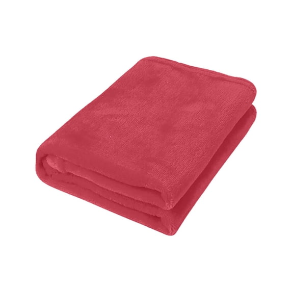 Fleece Throw Blanket, Throw Blankets for Bed, 20X28 In, Plush Texture, Burgundy Solid, Living Room Accent, Cold Weather, 1 Pc