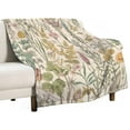 thumbnail image 1 of Fleece Throw Blanket Vintage Sage Green Wild Flowers Flannel Blanket Warm Plush Spring Summer Daisy Floral Leaves Blanket 40"x50" for Bed Couch Sofa Gifts Gift Idea Suitable for All Season, 1 of 1