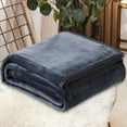 thumbnail image 1 of Fleece Throw Blanket, Warm Cozy Winter Shoulder & Lap Blanket, Portable & Machine Washable 40x28 inch Deep Grey, 1 of 4